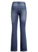 Jeans met licht uitlopende pijpen DONKERBLAUW