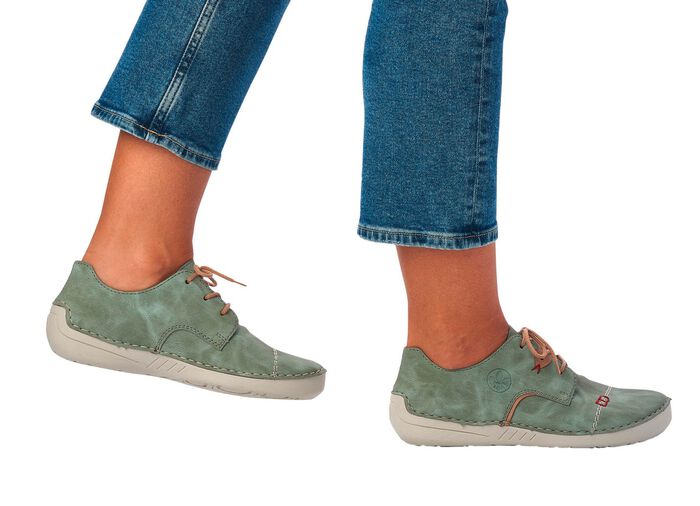 Rieker veterschoen met decoratieve stiksels MUNT