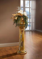 Handgeschilderde zuil met sierpot