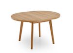 Ronde eettafel met uitschuifbaar blad en massief houten onderstel 