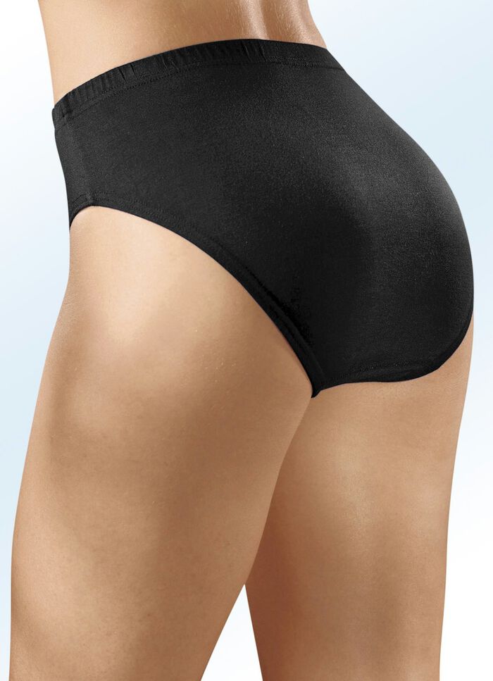 Set van vijf slips van biologisch katoen 3x LAPIS-BLAUW, 2x ZWART