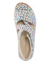 Ranger-sandaal van effectief bedrukt nubuckleer ECRU-KLEURRIJK