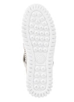 ELENA EDEN pantoffels gemaakt van rundnappaleer met bruine bies KIEZELSTEEN