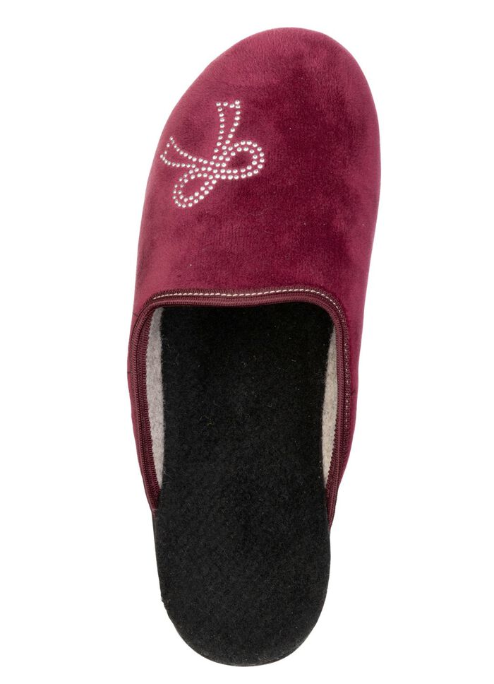 Tweepack klassieke damespantoffels, breedte G, met fonkelende strass-steentjes 