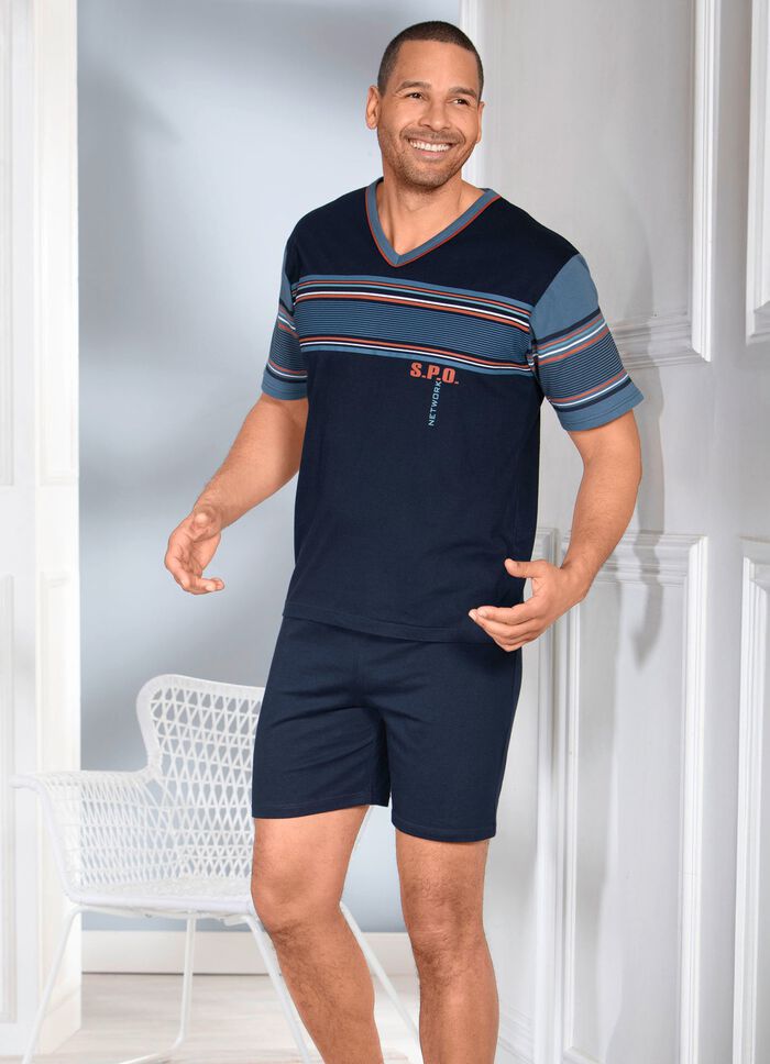 Twee-pack shorties met V-hals en geplaatste print 