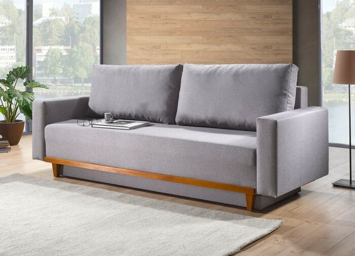 Slaapbank met comfortabele Bonnell-vering GRIJS