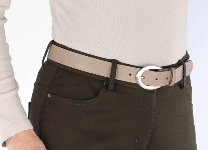 Elegante dames leren riem, 3 cm breed TAUPE