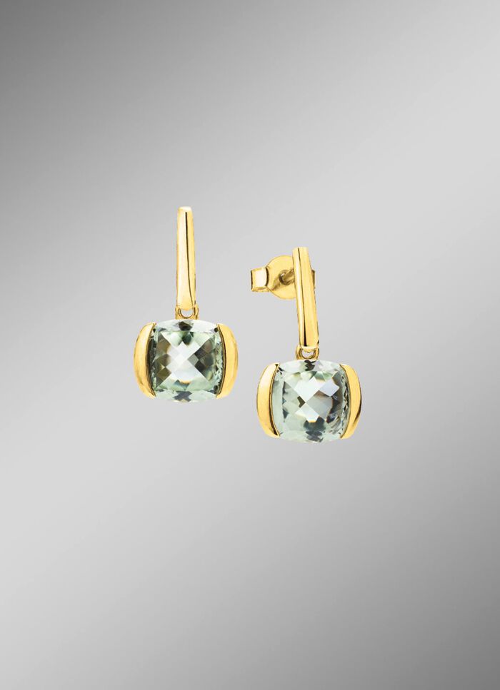 Elegante oorknopjes met echte groene amethist 