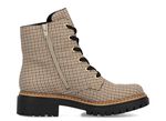 Rieker, trendy dames enkellaarsjes, winterschoenen, met rits BEIGE-ZWART