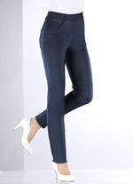 Broek in denimlook DONKERBLAUW