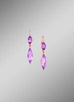 Ros&eacute; vergulde oorbellen met echte amethist 