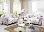 Romantisch, bloemrijk gestoffeerd meubilair WIT-ROZE