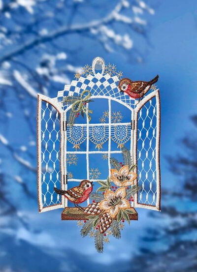 Raamafbeelding gemaakt van echt Plauen-kant 