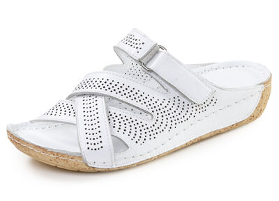 Gemini, zomermuiltjes voor dames, breedte G, gemaakt van leer 