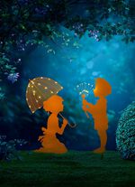 jongen en meisje met paraplu 