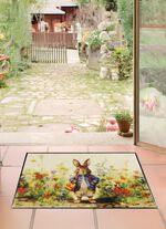 Deurmat met konijnenmotief 