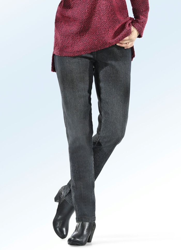 Jeanslegging met licht vervagende effecten ANTRACIET