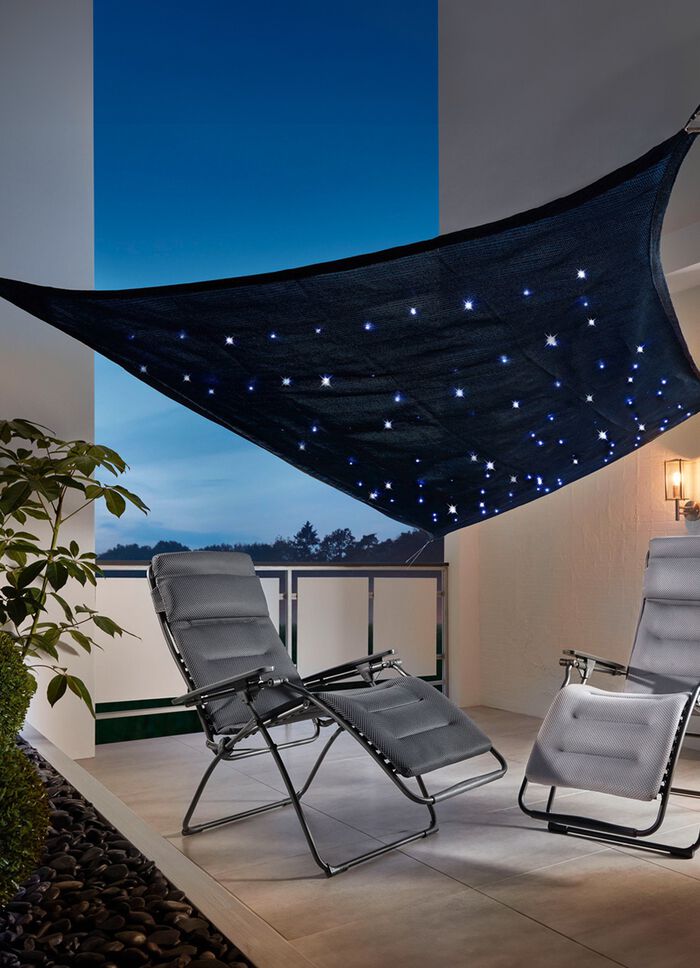 LED-zonnezeil ZWART-BLAUW