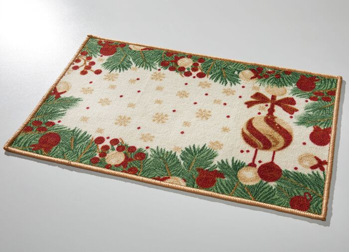 Deurmat met kerstrankmotief 