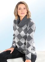 Trui in een delicaat kleurverloop met boucl&eacute;garen 