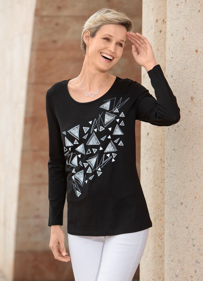 Shirt met contrastprint 