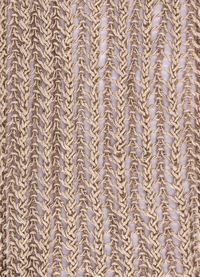 Trui van elegant, glanzend lintgaren ZANDBEIGE