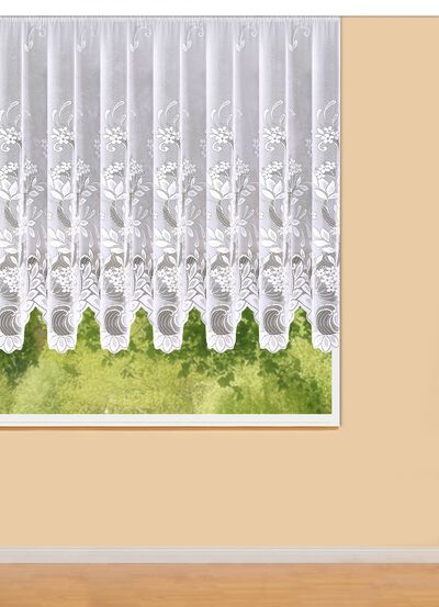 Gebloemde raamvitrage 