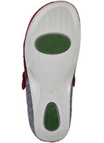 Mubb, klassieke damespantoffels, breedte H, met uitneembaar voetbed GRANAATROOD-ANTRACIET