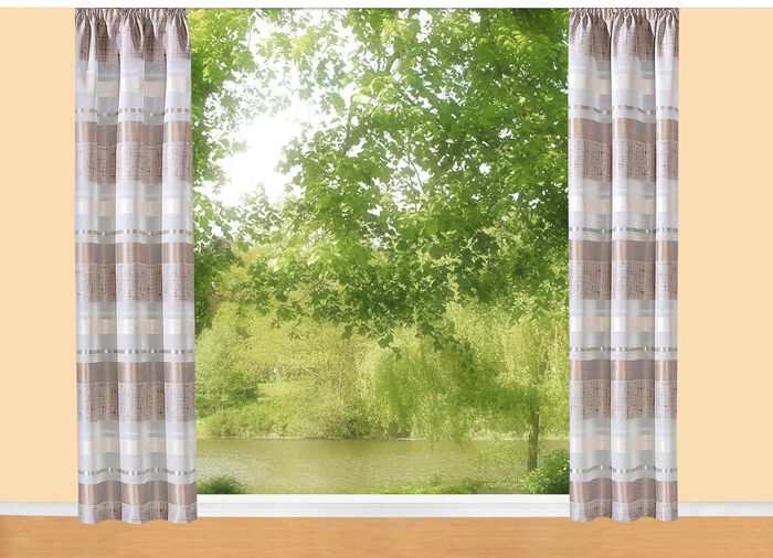 Gordijnenset in linnenlook 