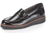 ELENA EDEN loafers van elegant verfrommeld lakleer ZWART