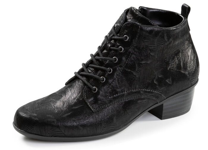 Waldläufer, comfortabele dames enkellaarsjes, winterschoenen, breedte H, met uitneembaar voetbed ZWART
