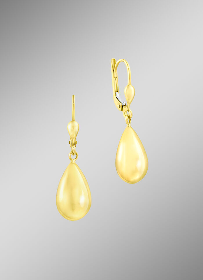 Oorbellen met bungelende druppels in hoogglans 