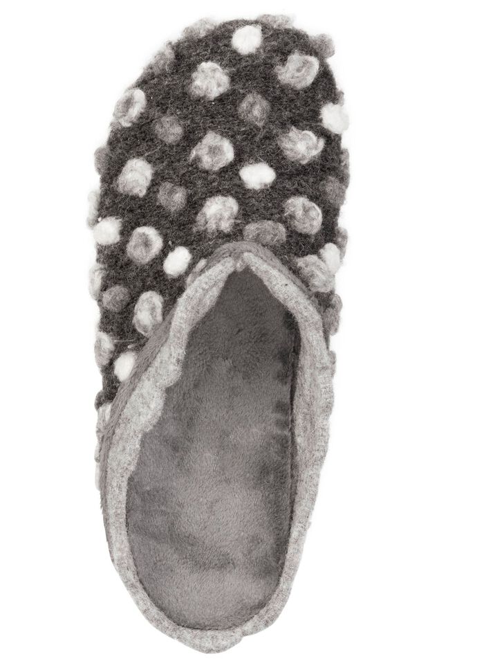 Laurina, klassieke damespantoffels, met uitneembaar voetbed GRIJS-WIT