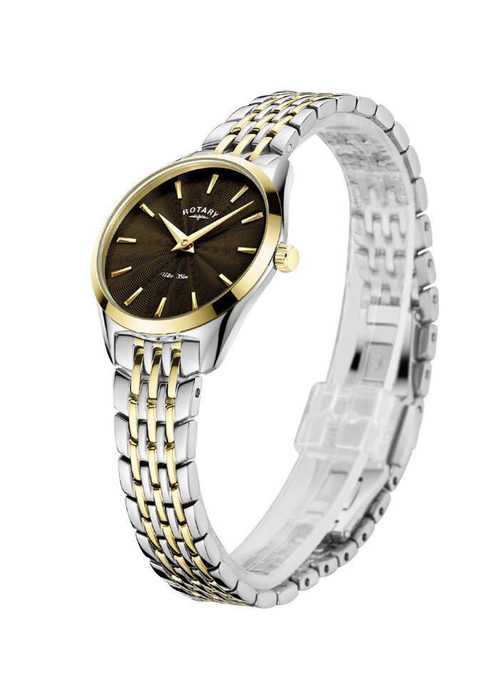 Roterend quartz dameshorloge met roestvrijstalen armbandkast 