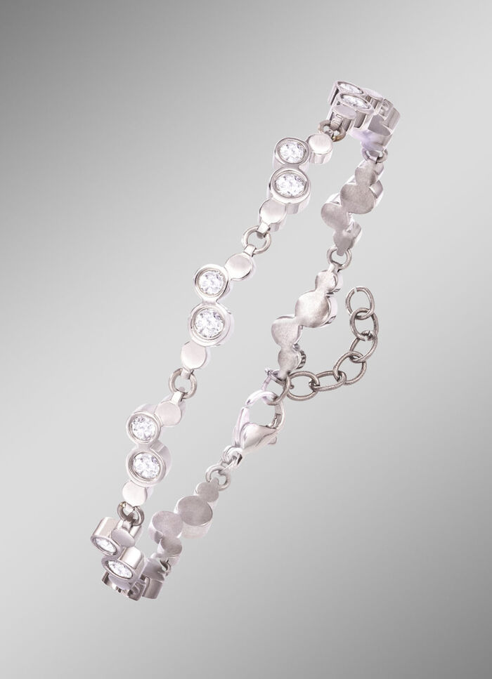 Titanium armband met synthetische zirkonia 