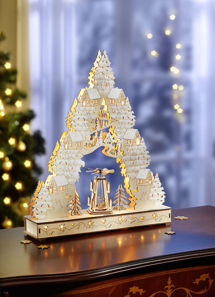 Houten boog van lichten 