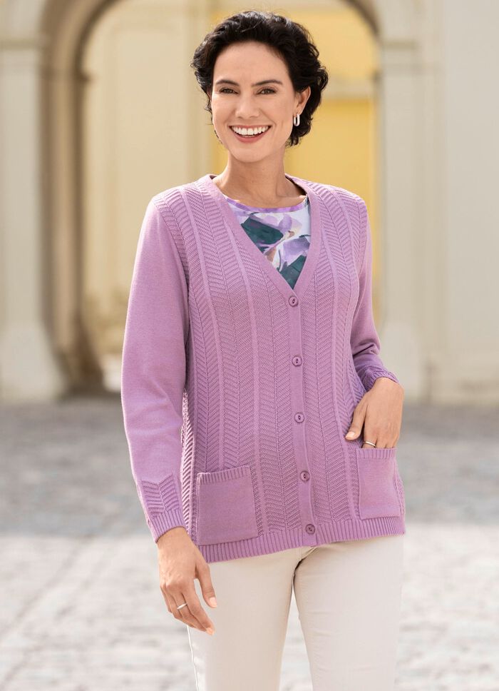 Vest met fijne structuurstrepen 