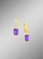 Chique oorbellen met echte amethist 