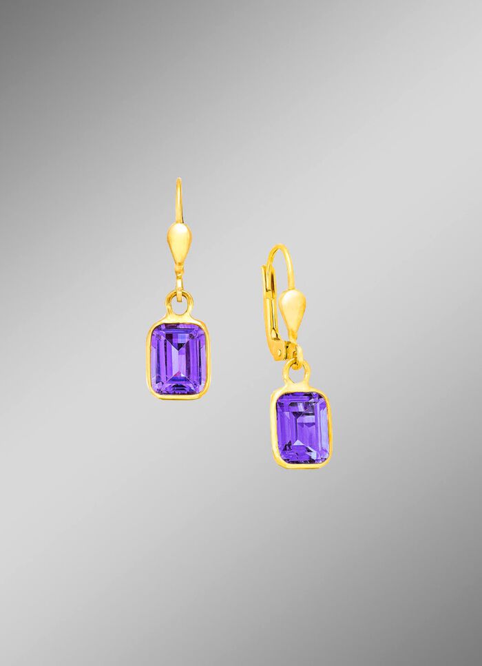 Chique oorbellen met echte amethist 