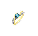 Charmante damesring met blauwe topaas 