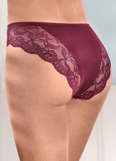 Laurina vierpack slips met elastische kanten bloemenprint 