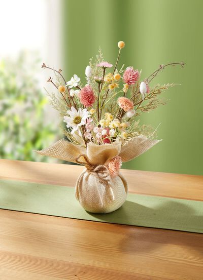 Opstelling in een jutezak 