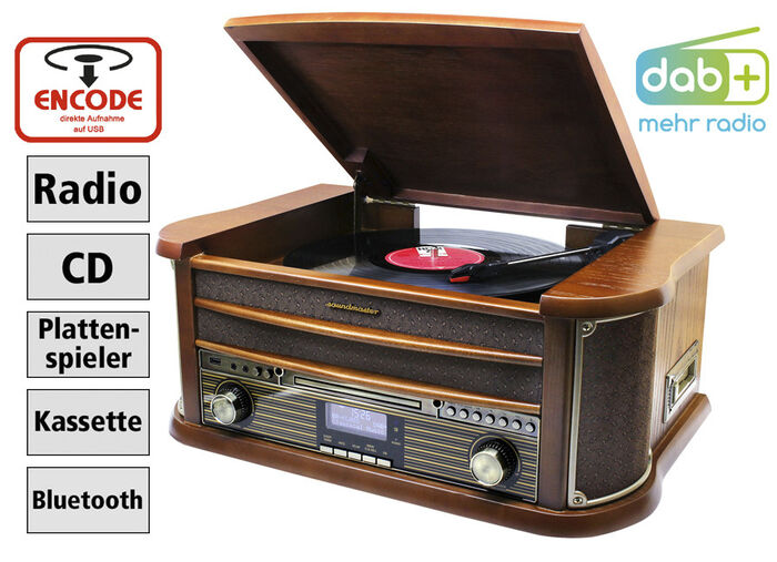 DAB nostalgische stereo-installatie in een echt houten behuizing 