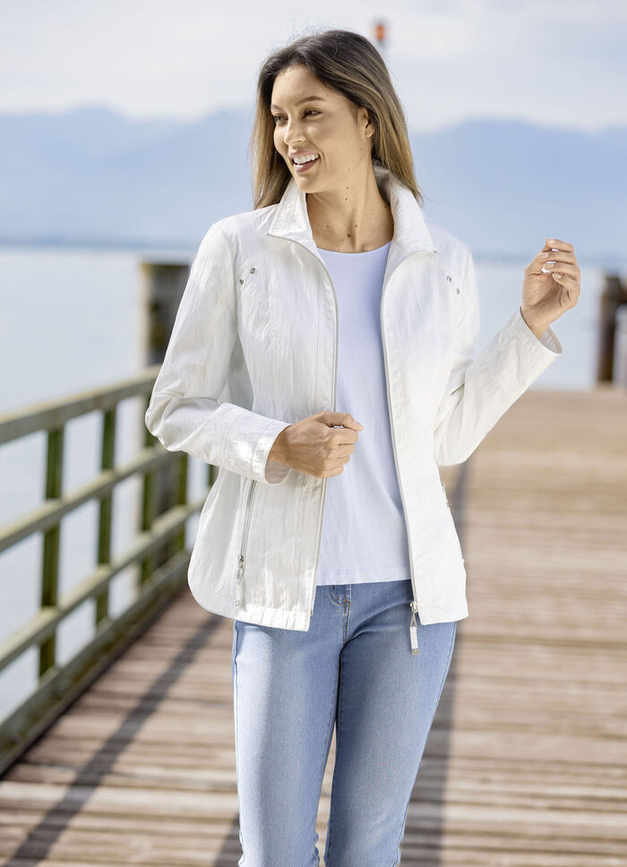 Jas met ritszakken CREME