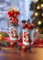 Mokken "Kerstkatje met hoed", set van 2 