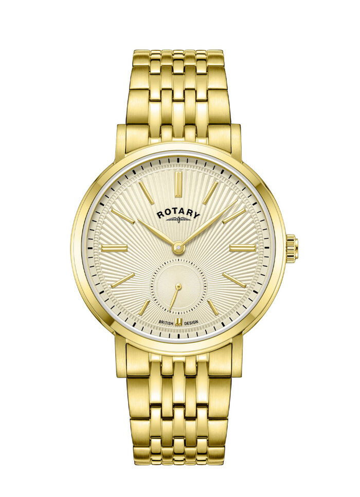 Roterend quartz herenhorloge met roestvrijstalen bandkast 