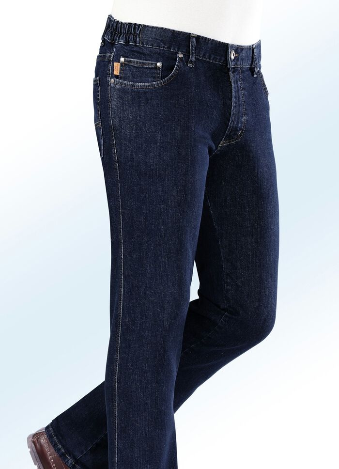 "Francesco Botti"-jeans met elastische inzetstukken in de tailleband in 3 kleuren 