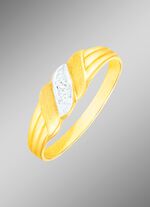Klassieke damesring in bicolor met diamant 