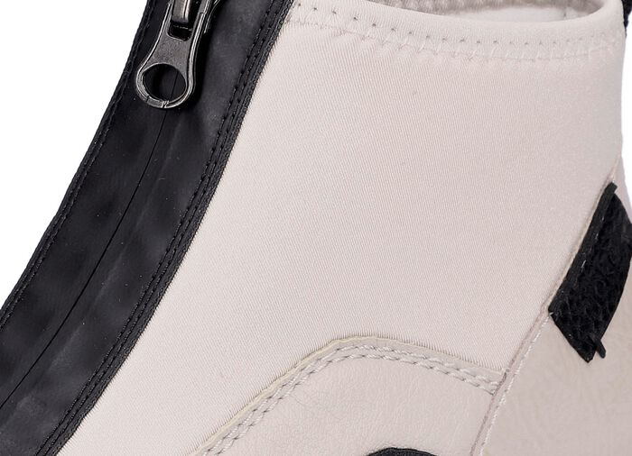 Rieker, stijlvolle dameslaarzen, breedte G, met rits ECRU-ZWART