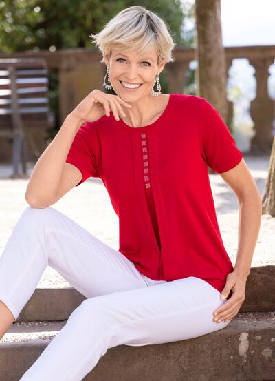 Shirt met strassversiering 